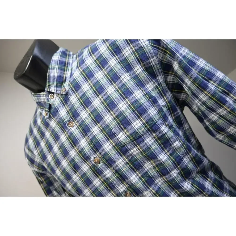 J Crew‎ Button Up Dress Shirt Rugged Plaid Casual Long Sleeve Mens Size Large